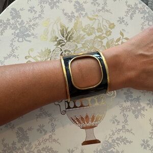 Black and Gold Bangle Bracelet